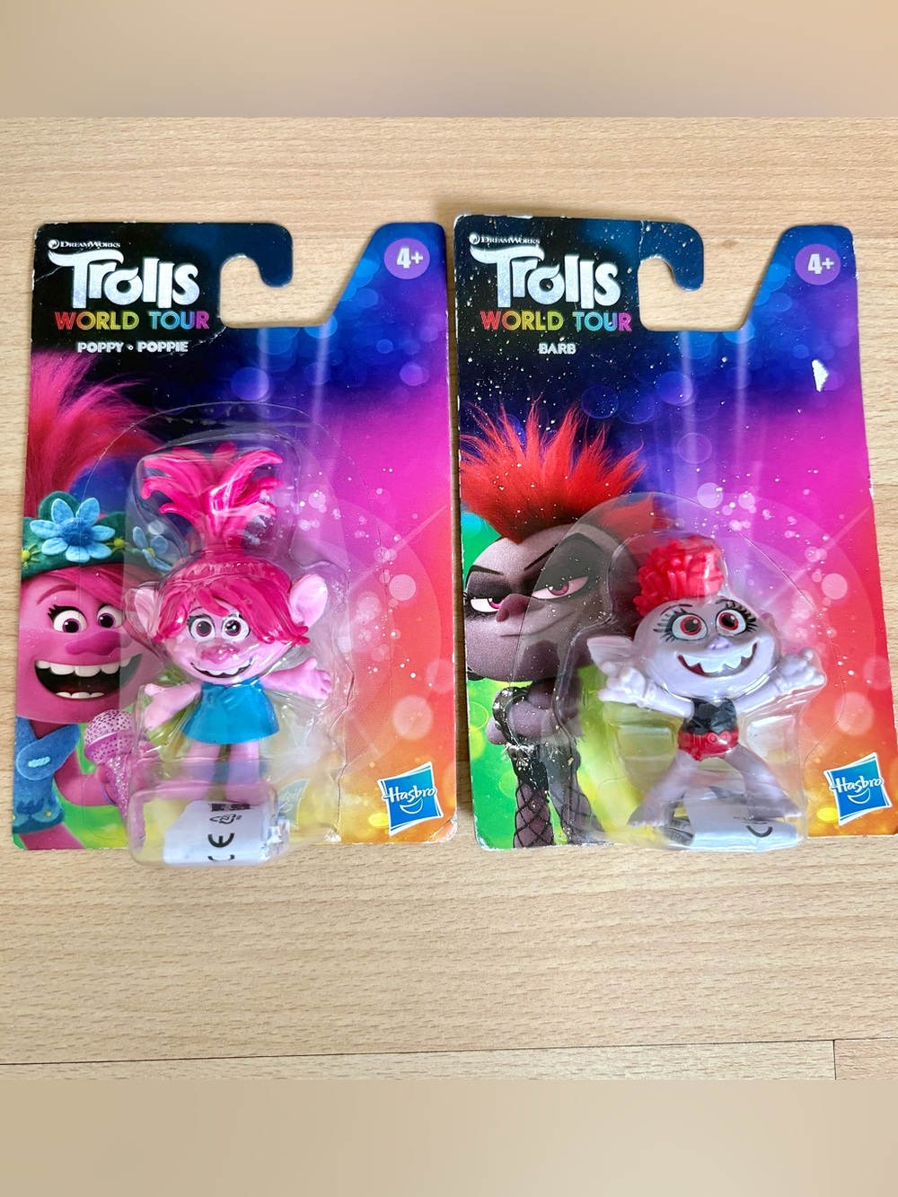 TROLLS World Tour Figures POPPY & BARB Miniature Troll Toys Hasbro *NEW*